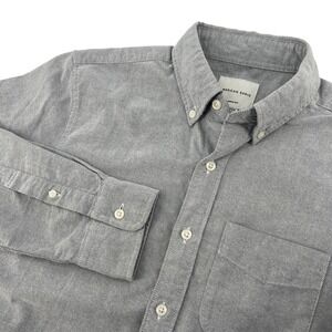 American Eagle Mens Classic Fit Button Down Long Sleeve Shirt Gray XS